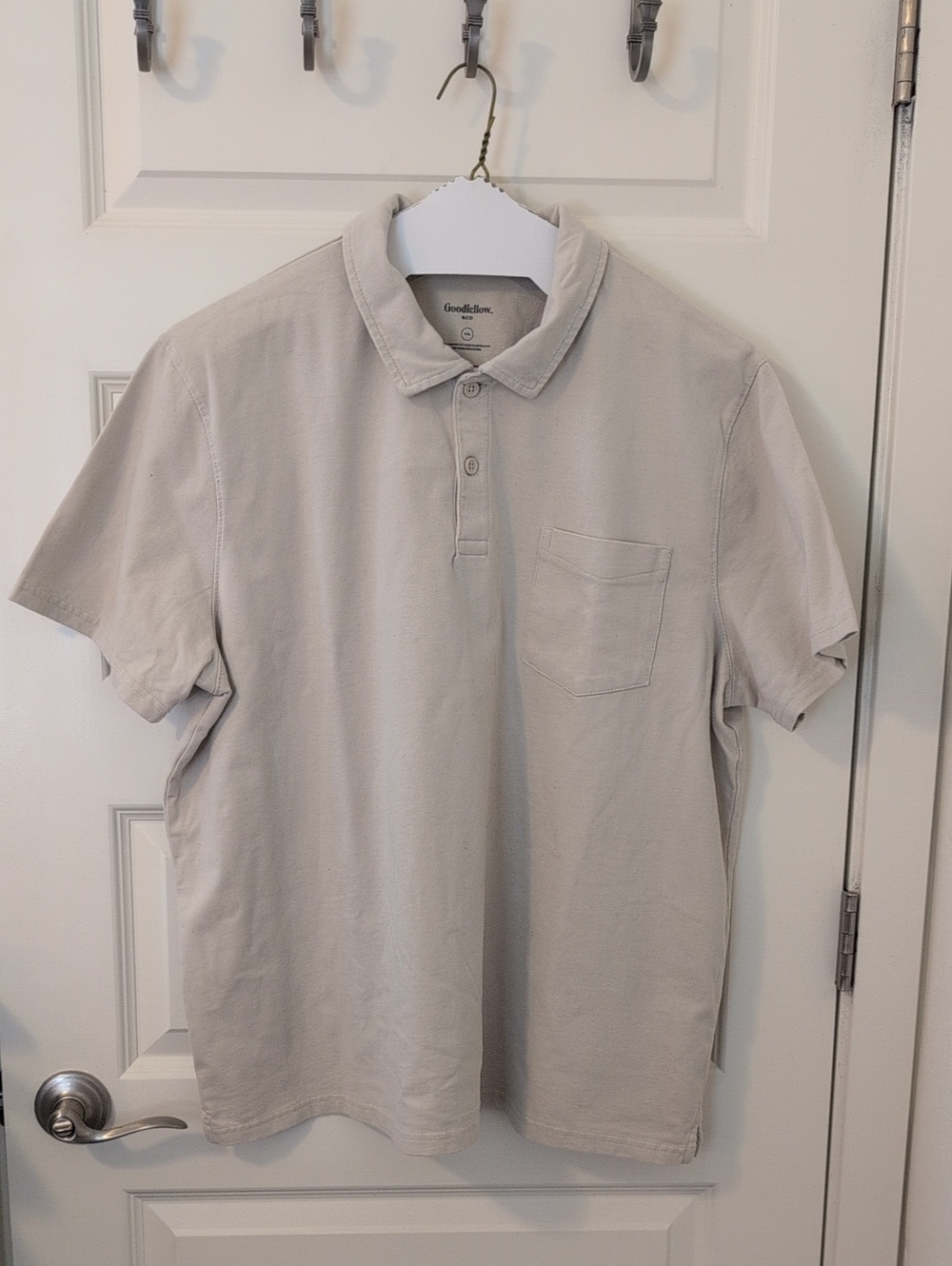 GOODFELLOW & CO Short Sleeve Cotton Polo in Beige Size XXL